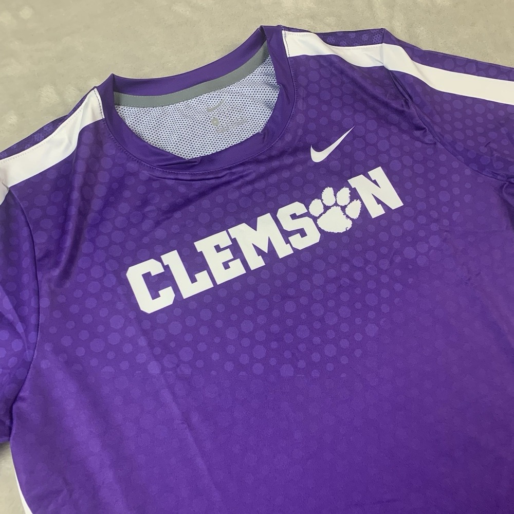 New Nike Dri-Fit Clemson Tigers T-Shirt Women's Medium Purple Mesh Back Sample